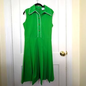 Vintage Union Made Collared Green dress
